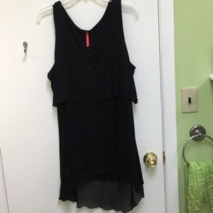 Ruby Ribbon tiered black tank, XXL